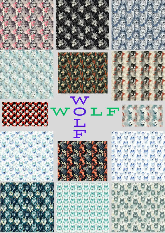 Lone Wolf Howl Abstract Patterns - Eco-Friendly Wildlife-Inspired Abstract Print Designs for Creative Projects