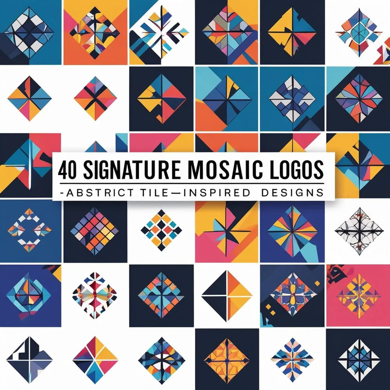 40 Signature Mosaic Logos - Abstract Tile-Inspired Logo Templates for Visionary Branding and Business Identity