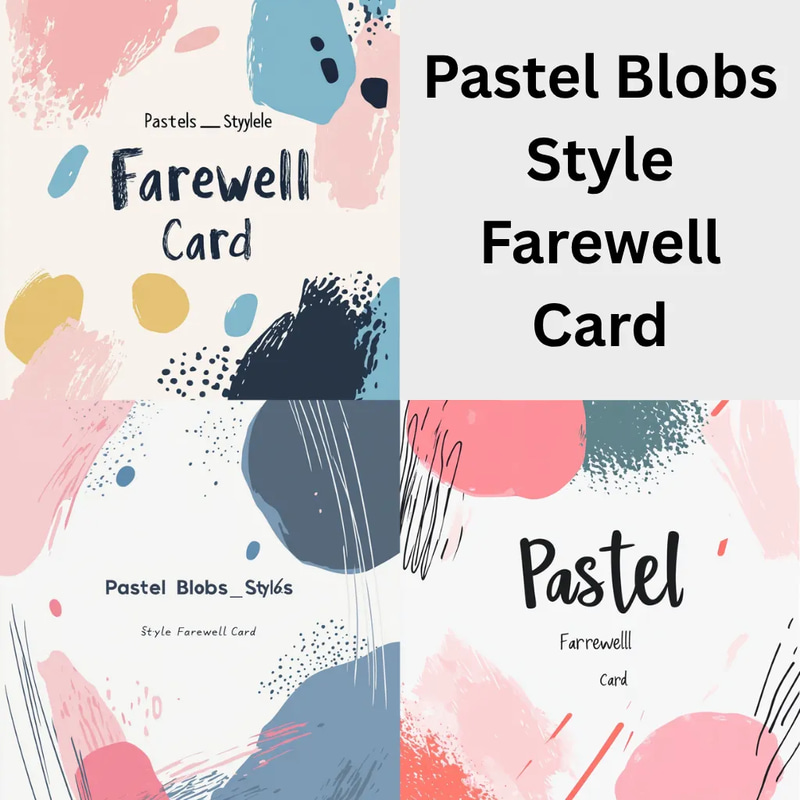 Pastel Blobs Style Farewell Card - Elegant GoodbyeWave Studio Invitation for Warm Farewell Celebrations