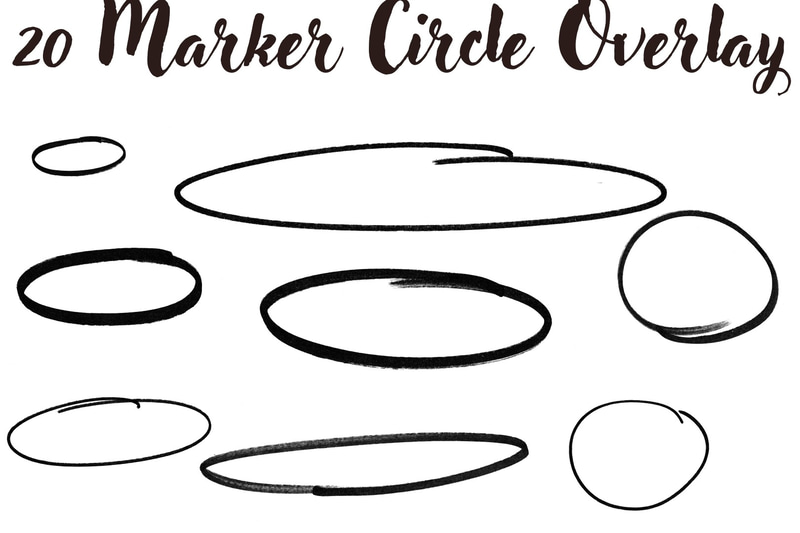 20 Marker Circle Highlight Overlays - Vibrant Textured Circle Highlights for Creative Photography and Design Projects