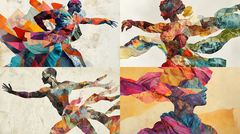 Overlapping Textures in Digital Collage - Modern Style - Contemporary Multimedia Wall Art for Designers and Home Decor