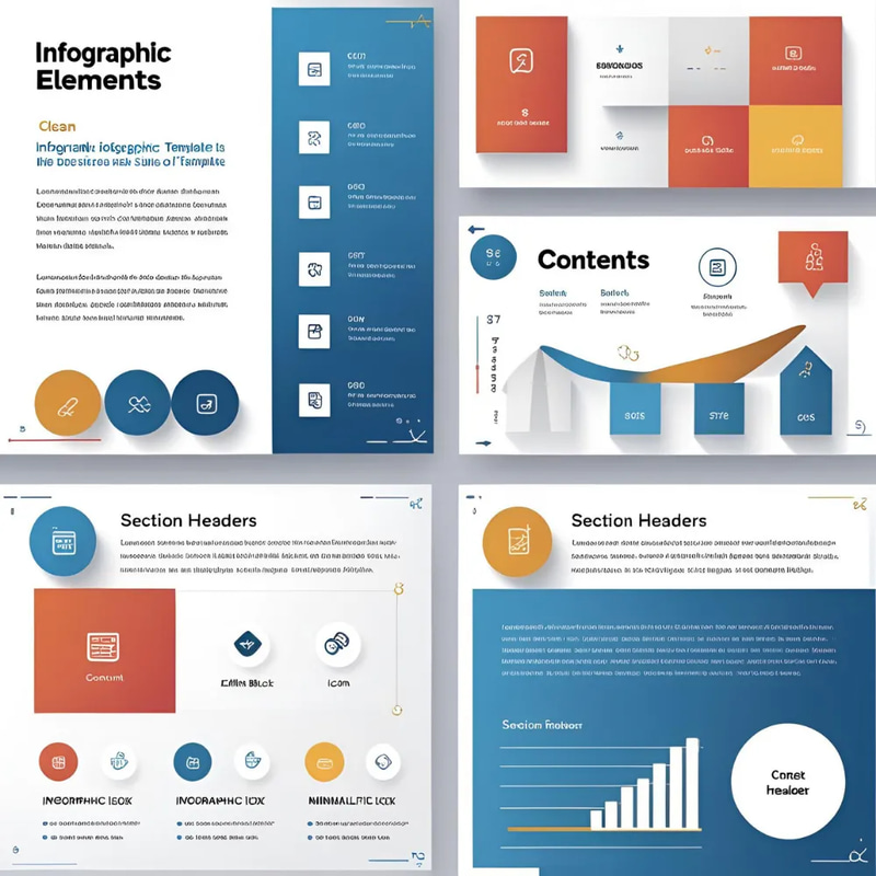 Infographic Elements Template - Content Blocks with Icons - Versatile Visual Blocks for Engaging Presentations and Marketing Materials