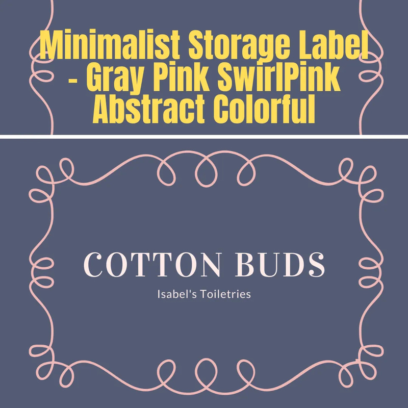 Minimalist Storage Label Gray Pink Swirl - Elegant Packaging Label Template for Modern Brands and Retail Efficiency