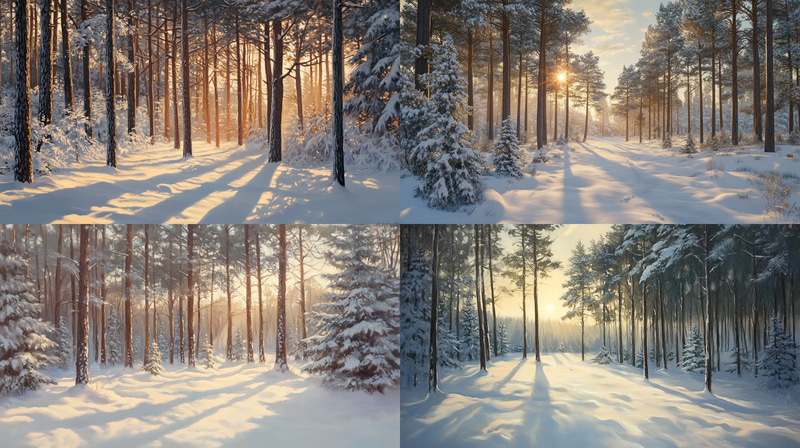 Peaceful Snow Blanket - Serene Winter Landscape Art for Tranquil Home and Office Decor