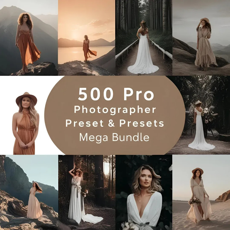 500 Pro Photographer Preset Mega Bundle - Professional Lightroom Presets for Stunning Photo Enhancements and Efficient Editing