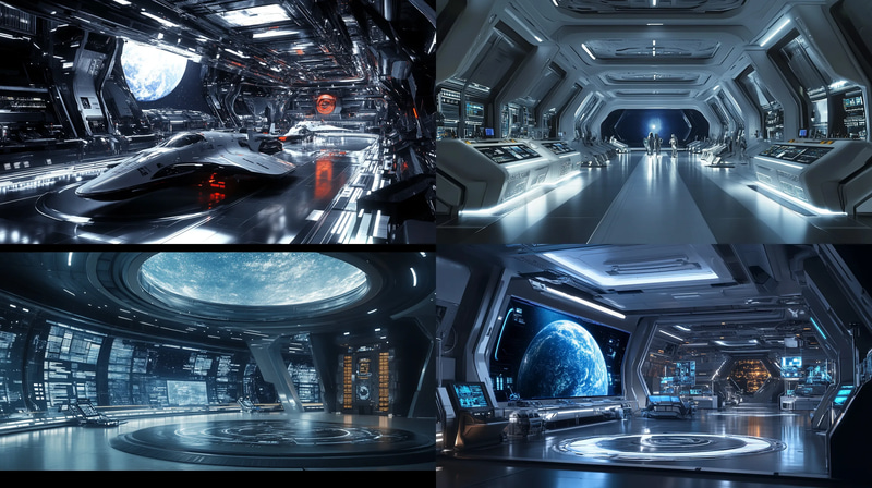 Starbridge Terminal Quantum Docking Nexus - Futuristic Sci-Fi Digital Environment for Creators and Visual Storytelling