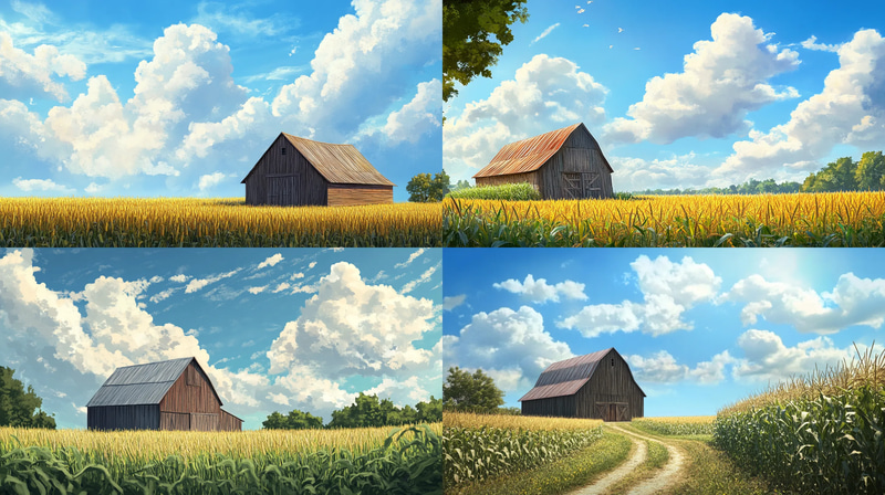 Rustic Barn Landscape - Timeless Rural Landscape Art for Serene Home and Office Decor