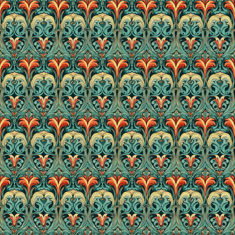 Art Nouveau Whiplash Floral Patterns - Elegant Seasonal Patterns for Creative Print and Digital Projects