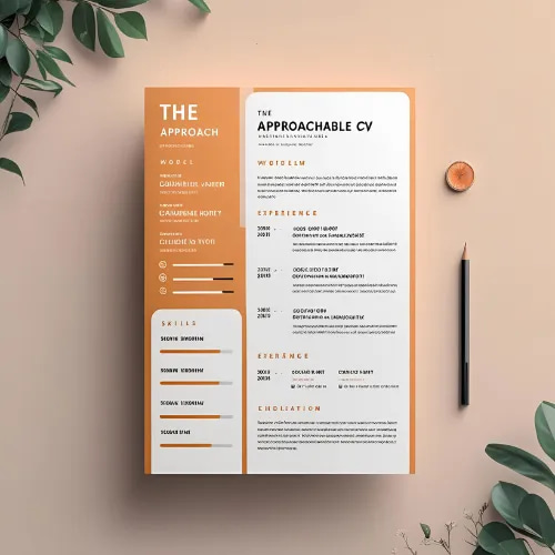 The Approachable CV Warm Orange Template - Professional Resume Design for Confident Career Growth and Job Applications