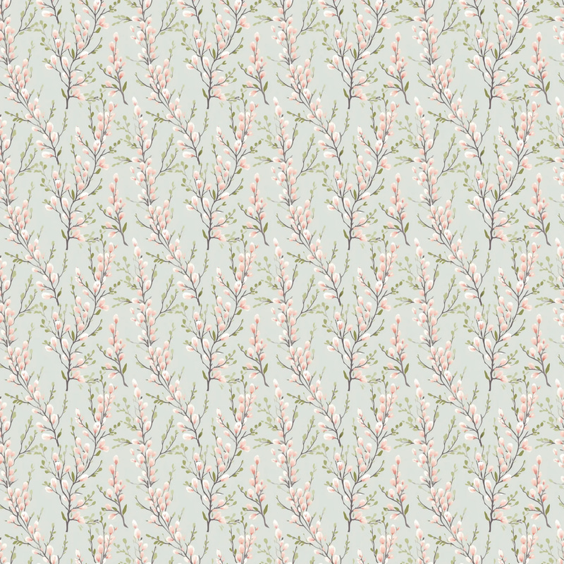 Pussy Willow Spring Patterns - Eco-Friendly Botanical Animal & Nature Print Collection for Creative Projects