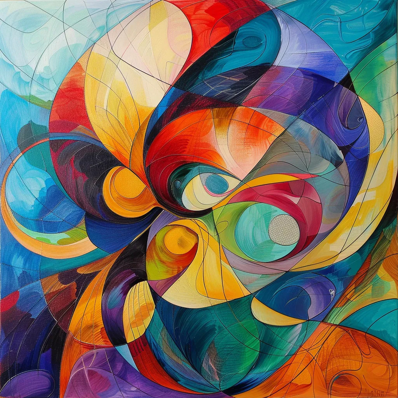 Kinetic Abstract - Swirling Vibrant Lines - Dynamic Kinetic Abstraction Art for Creative Designers and Modern Spaces