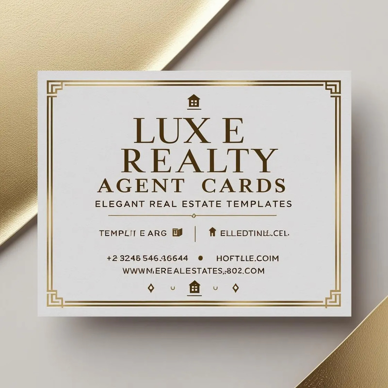 Luxe Realty Agent Cards - Elegant Real Estate Templates for Professional Branding and Client Engagement