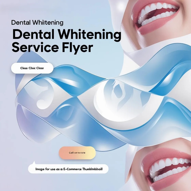 Dental Whitening Offer Flyer Editable AI - Professional Health Care Promotion for Marketing Success