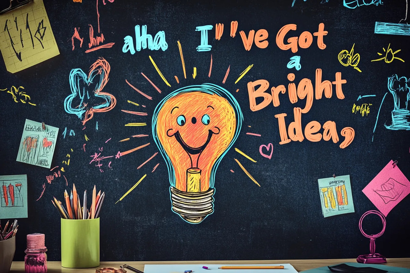 Lightbulb with an Idea - Clever Witty Wall Art for Inspiring Creative Spaces and Offices