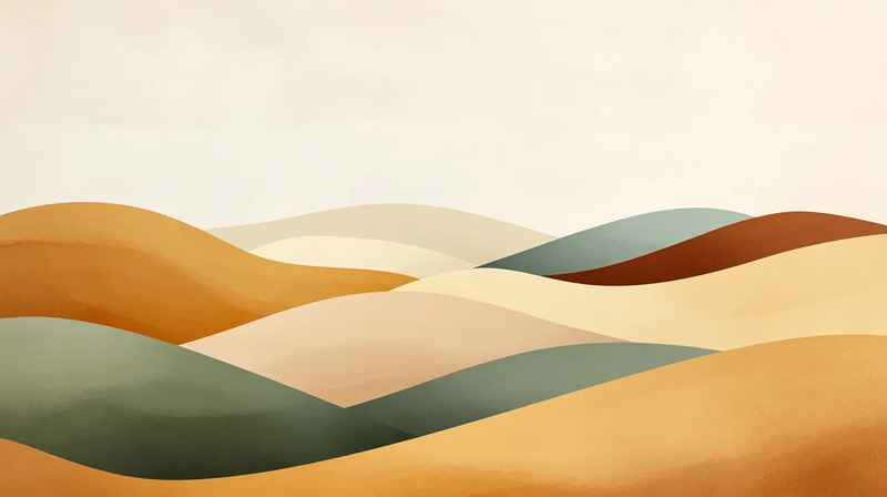 Minimalist Abstract Landscape - Serene Verdant Horizon Art for Contemporary Spaces and Creative Projects