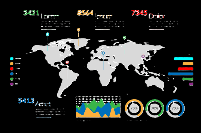 World Map Infographics Design Template - Professional Geographic Visuals for Data Presentation and Business Insights