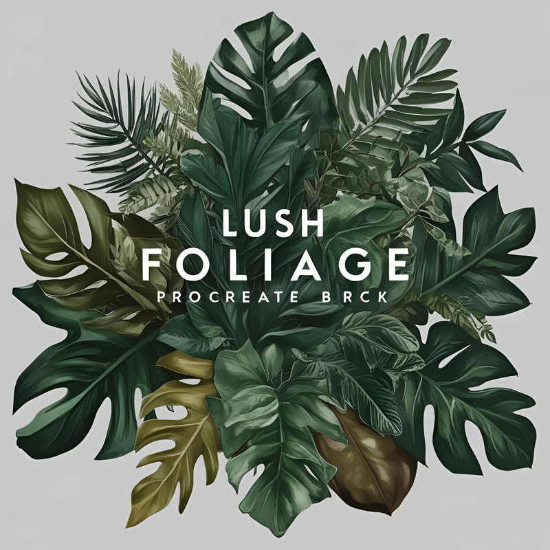 60 Lush Foliage Procreate Brush Pack - Premium Botanical Brushes for Creative Digital Artists and Illustrators