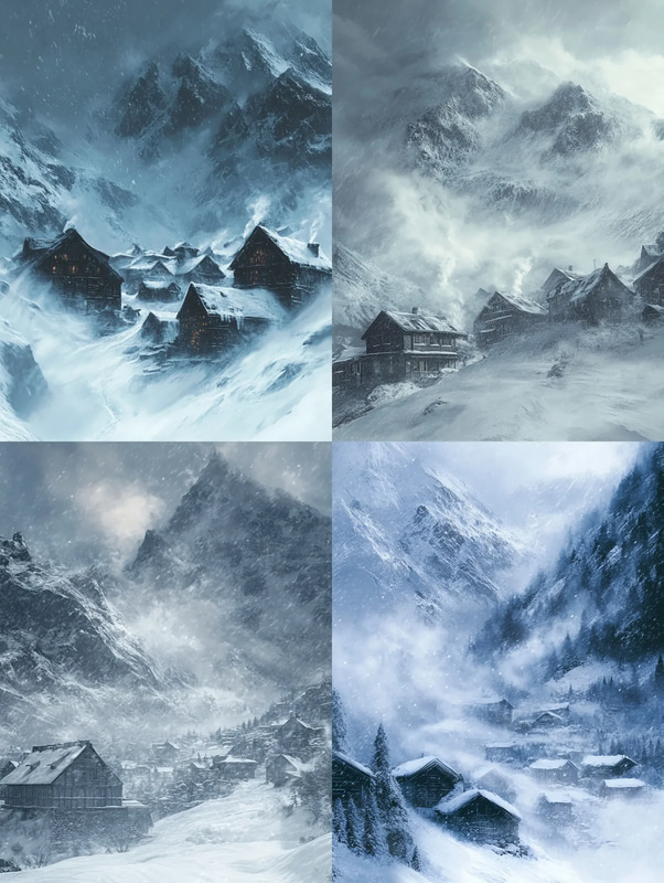 Blizzard in a Remote Landscape - Winter Wall Scene - Serene Nature Wall Art for Cozy Home Décor and Seasonal Ambiance