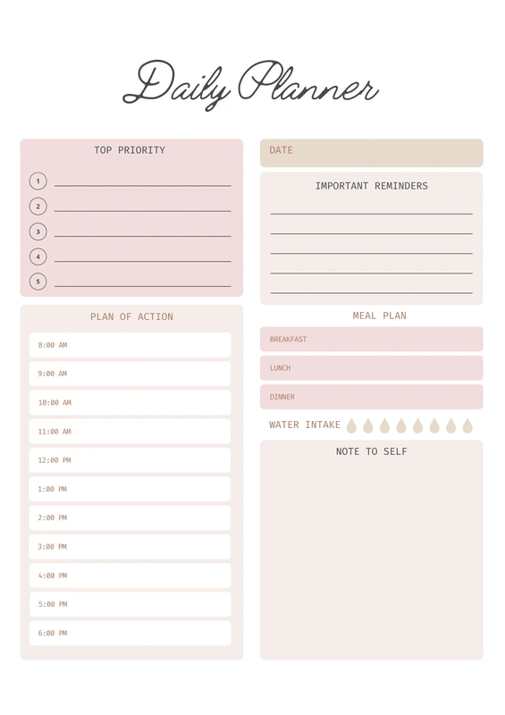 Blush A4 Daily Personal System - Elegant Daily, Weekly & Monthly Planner for Streamlined Personal Productivity and Goal Tracking