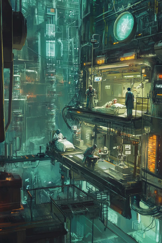 Bio-Medical Facility - Futuristic Bio Punk Art for Sci-Fi Creators and Digital Storytelling