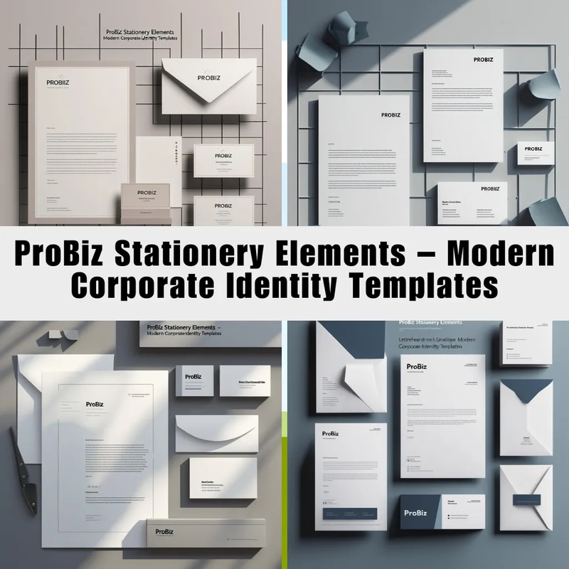 ProBiz Stationery Elements - Modern Corporate Identity Templates for Professional Business Branding