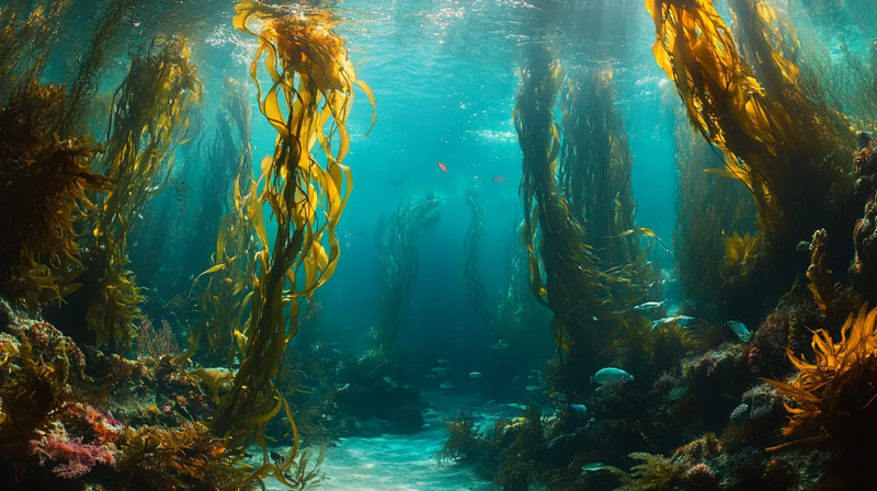 Emerald Canopy - Kelp Forest Sanctuary - Immersive Digital Underwater Environment Art for Designers and Creators