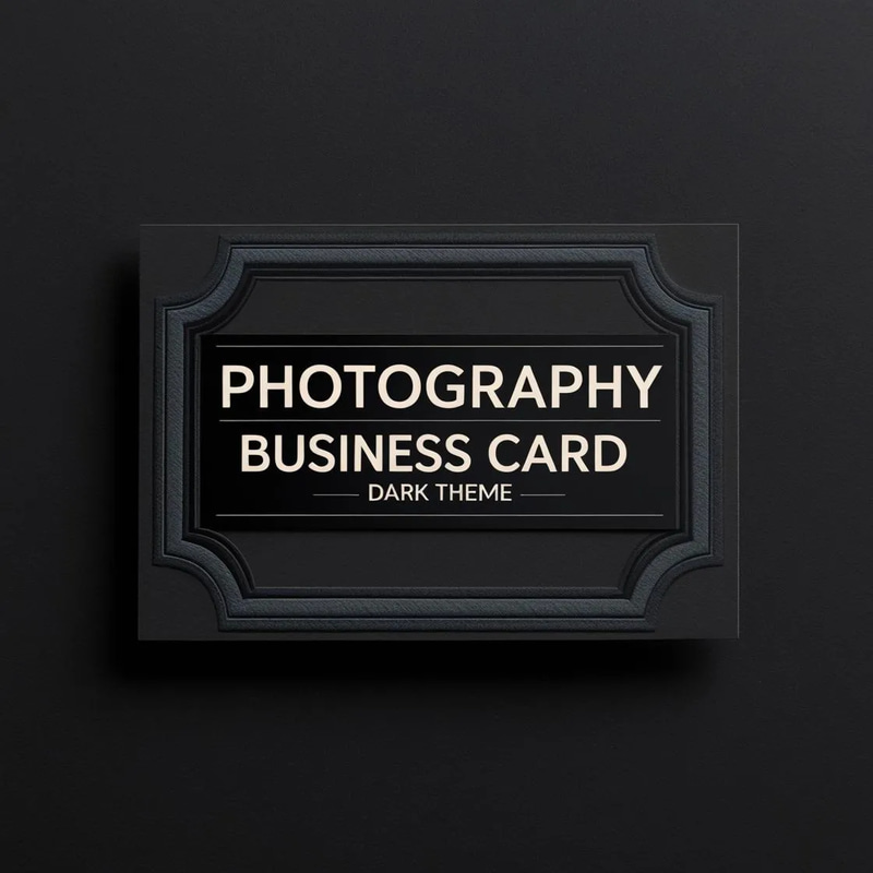 Photography Business Card Dark Theme - Sleek Professional Branding Templates for Creatives and Photographers