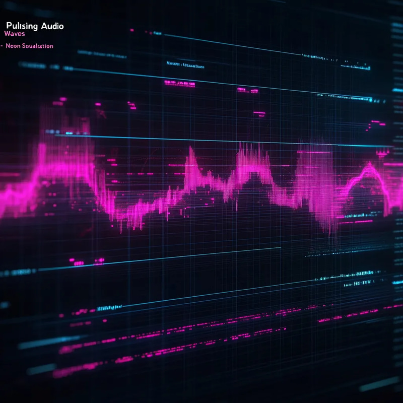 Pulsing Audio Waves Neon Sound Visualization - Dynamic Motion Graphics Overlays for Creators and Video Editors