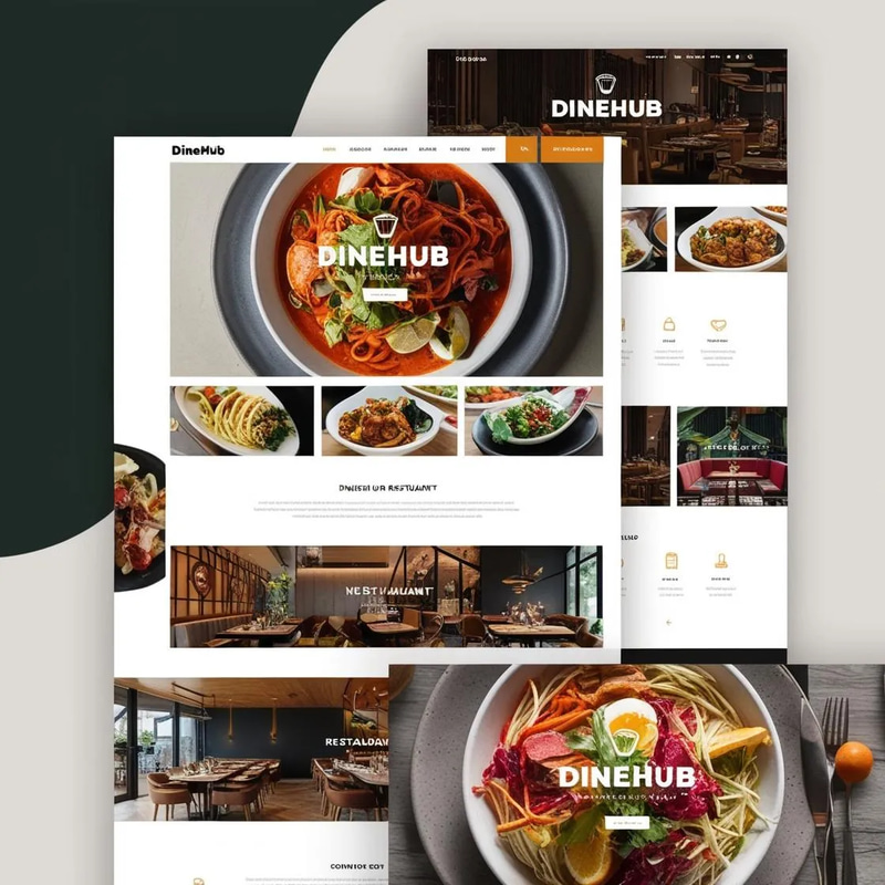 DineHub Restaurant HTML Site - Clean Responsive Website Theme for Food Service Businesses and Developers