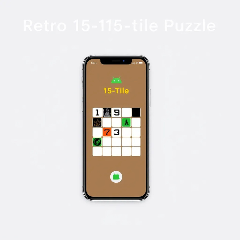 Retro 15-Tile Puzzle - Android Game App Source Code Bundle - Classic Puzzle Game Code for Developers and Mobile Creators