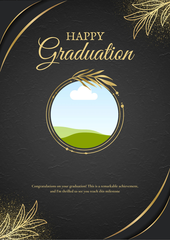 Gold Black Classy Happy Graduation Card - Elegant Graduation Invitation for Memorable Celebration and Timeless Keepsake