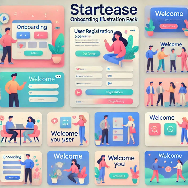StartEase Onboarding Illustration Pack - Clean, Engaging UX Visuals for Seamless User Journeys and Apps