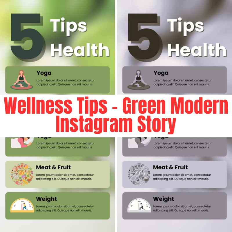 Wellness Tips Green Modern Instagram Story - Fresh Health & Wellness Templates for Engaging Social Content