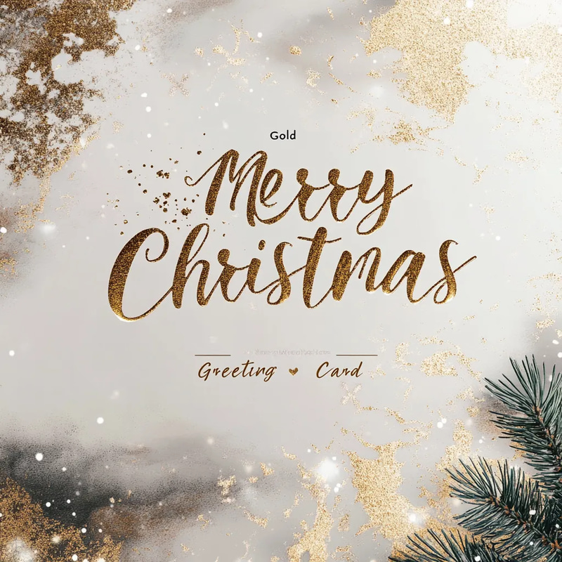 Gold Style Merry Christmas Greeting Card - Elegant Holiday Wishes for Personal and Business Seasons