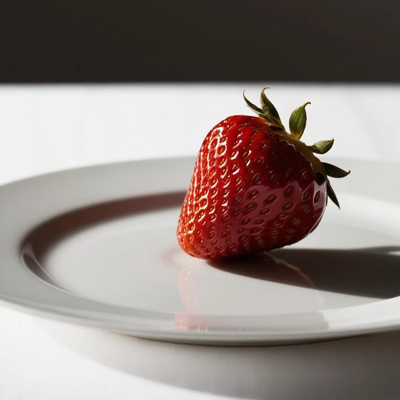 Juicy Strawberry Rotation - Plate Presentation - Cinematic Food Stock Video for Creative Marketing & Content Production