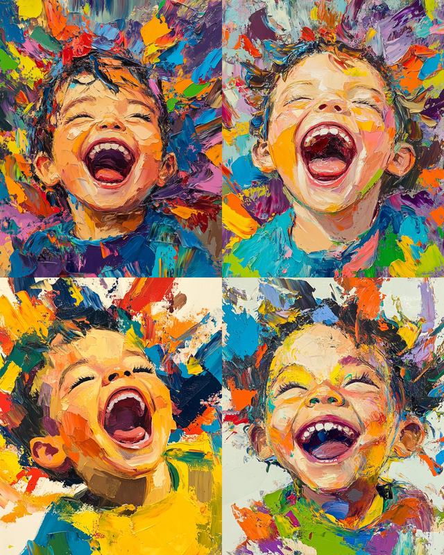 Vibrant Clashing Colors Expressionistic Portrait of a Child - Bold Expressionistic Portrait Art for Emotional and Artistic Projects