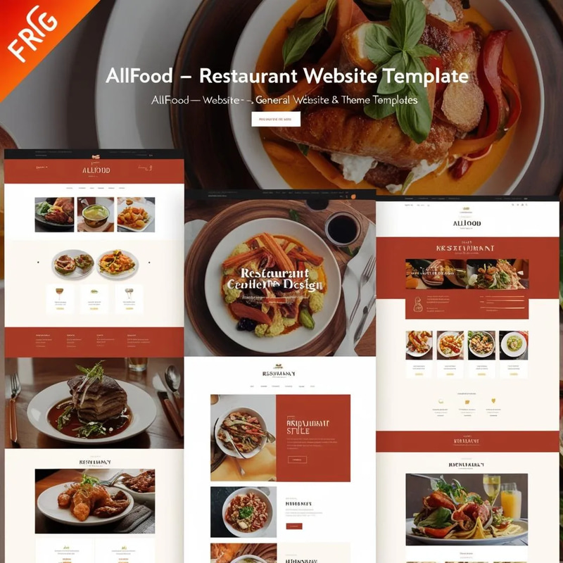 AllFood Restaurant Website Template - Modern Responsive Design for Food Businesses and Online Menus