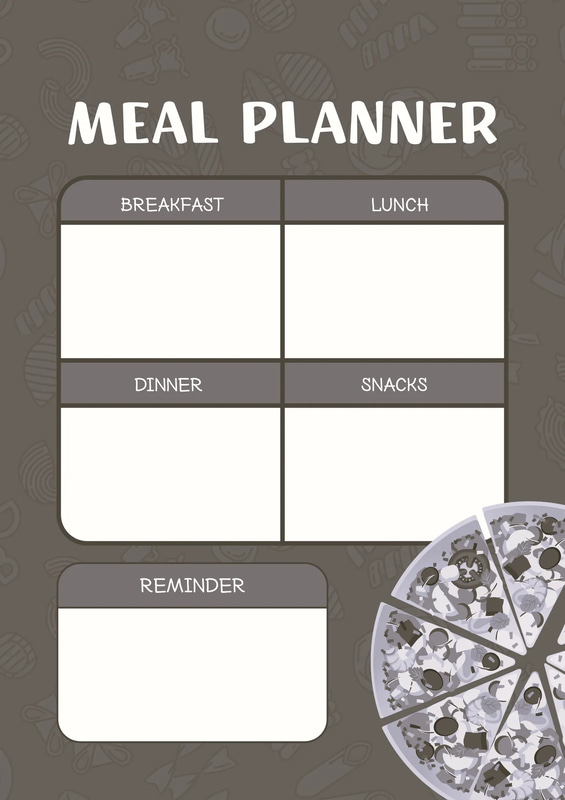 Meal Planner Minimalist Green & White Design - Clean Health & Wellness Templates for Organized Meal Planning and Lifestyle Management