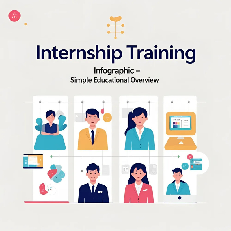 Internship Training Infographic - Simple Educational Overview - Clean, Engaging Visual Guide for Interns and Educators