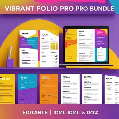 Vibrant Folio Pro Bundle - Editable CV & Resume Templates for Dynamic Professional Branding