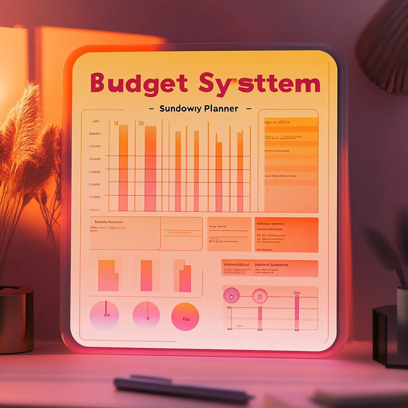 Sunset Budget System - Sundown Monthly Planner - Streamlined Financial Organizer for Personal and Business Budgeting Success