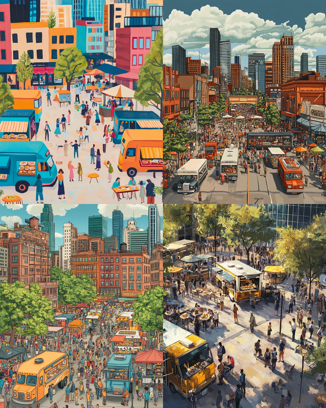 Urban Street Festival - Vibrant Urban Landscape Art for Creative Projects and Visual Storytelling