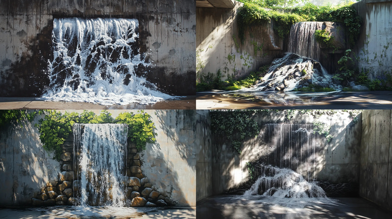 Gravity Rush Vertical Water Mirage - Immersive 3D Graffiti Art for Urban Creatives and Visual Storytelling