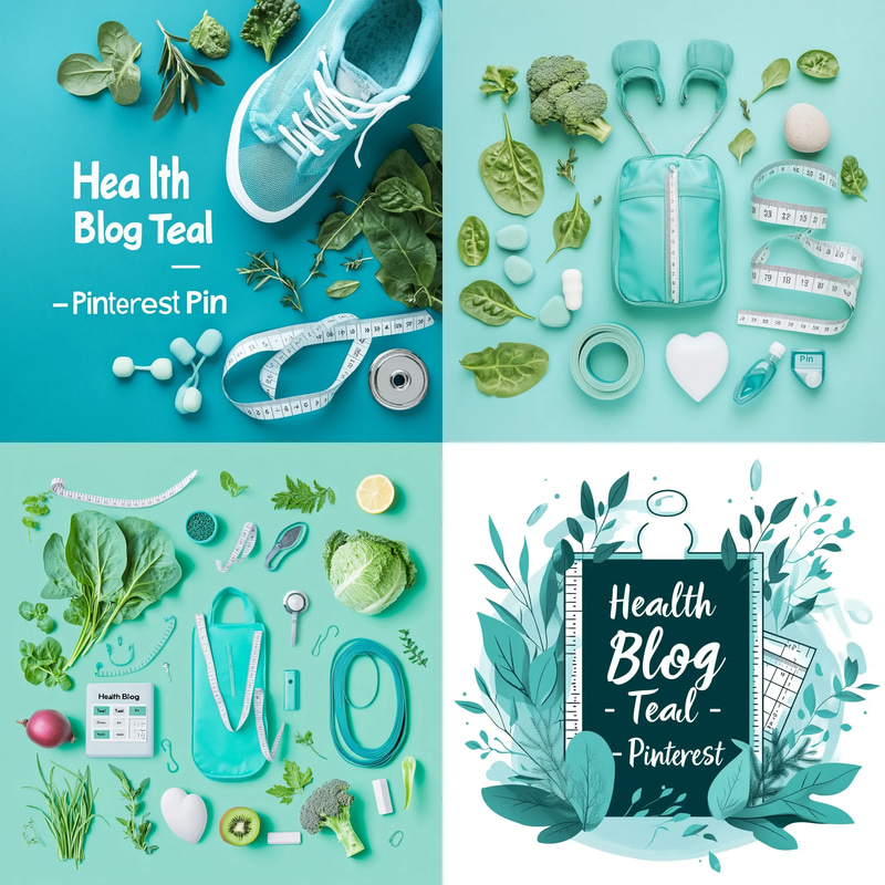 Health Blog Teal - Pinterest Pin - Trendy Teal Social Media Template for Health Bloggers and Content Creators