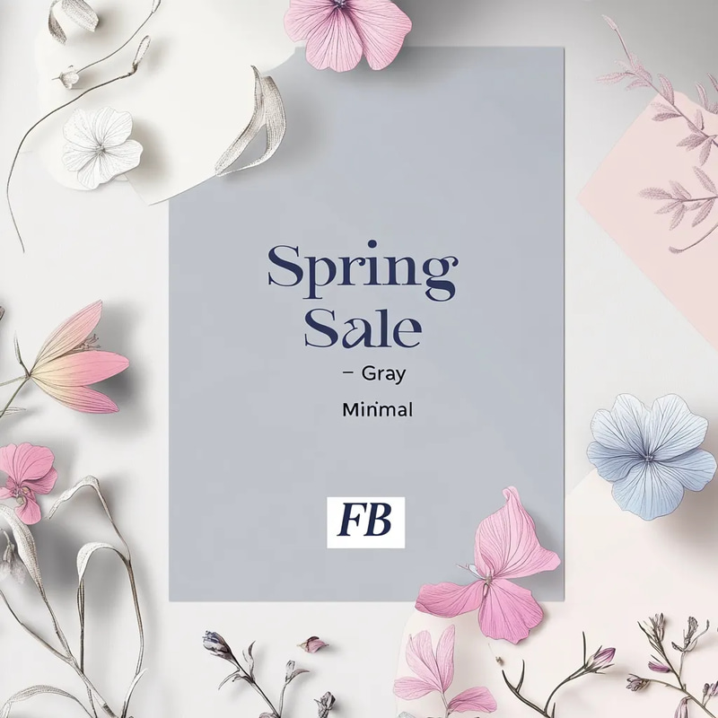 Spring Sale Ad Gray Minimal FB - Clean Minimalist Facebook Ad Templates for Effective Social Campaigns