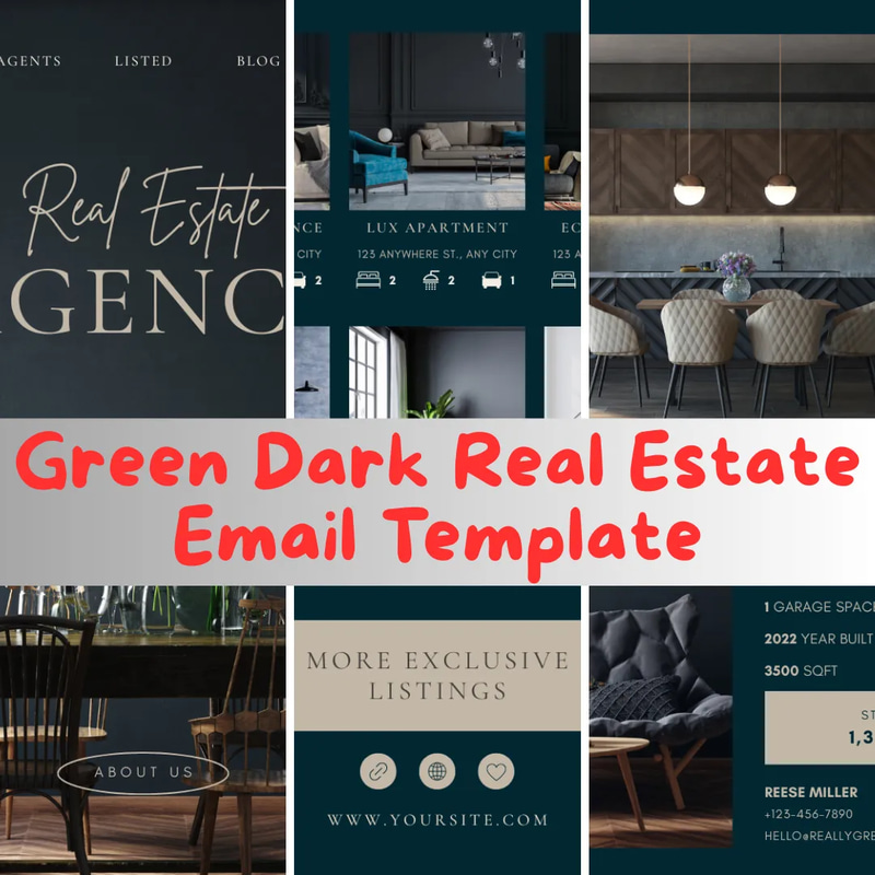 Green Dark Real Estate Email Template - Sleek Commercial Email Design for Real Estate Professionals and Agencies
