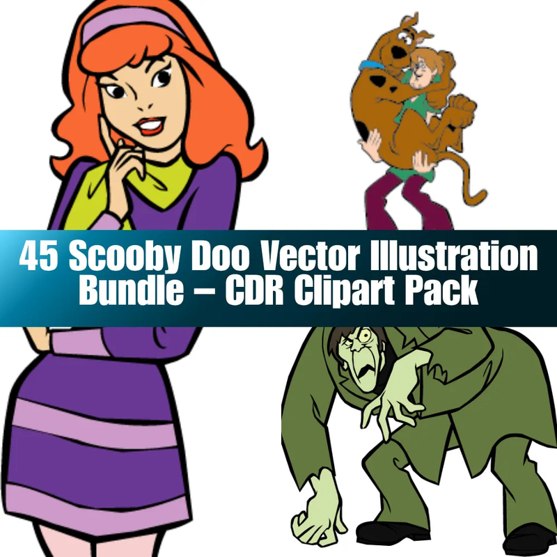 45 Scooby Doo Vector Illustration Bundle - Playful Cartoon Clipart Pack for Creative Projects and Branding