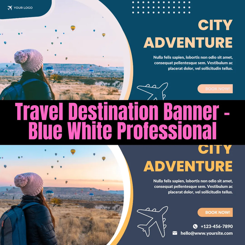 Travel Destination Banner - Blue White Professional - Clean, Modern Marketing Template for Travel Campaigns and Agencies 2025-2026