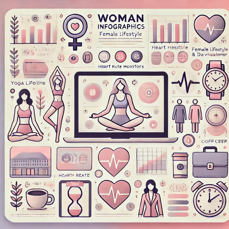 Woman Infographics - Female Lifestyle & Data Visualization - Engaging Data-Driven Graphics for Lifestyle and Wellness Insights