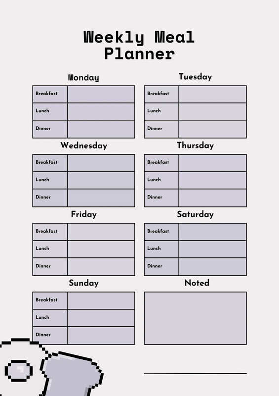 Weekly Meal Plan Minimalist Pink Layout - Clean Health & Fitness Templates for Personal and Commercial Use